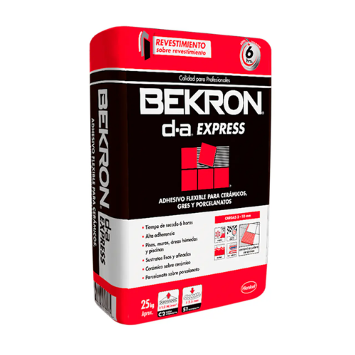 Adhesivo Cementicio Fraguado Rápido Bekron DA Express en Saco de 25 KG