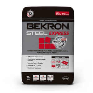 Adhesivo en Polvo Flexible Bekron Steel Express en Saco de 20KG