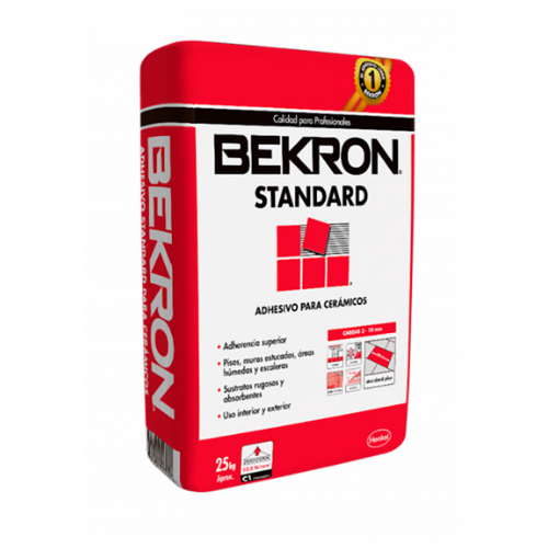 Mortero Adhesivo Estándar para Cerámicos Bekron Standard en Saco de 25 KG