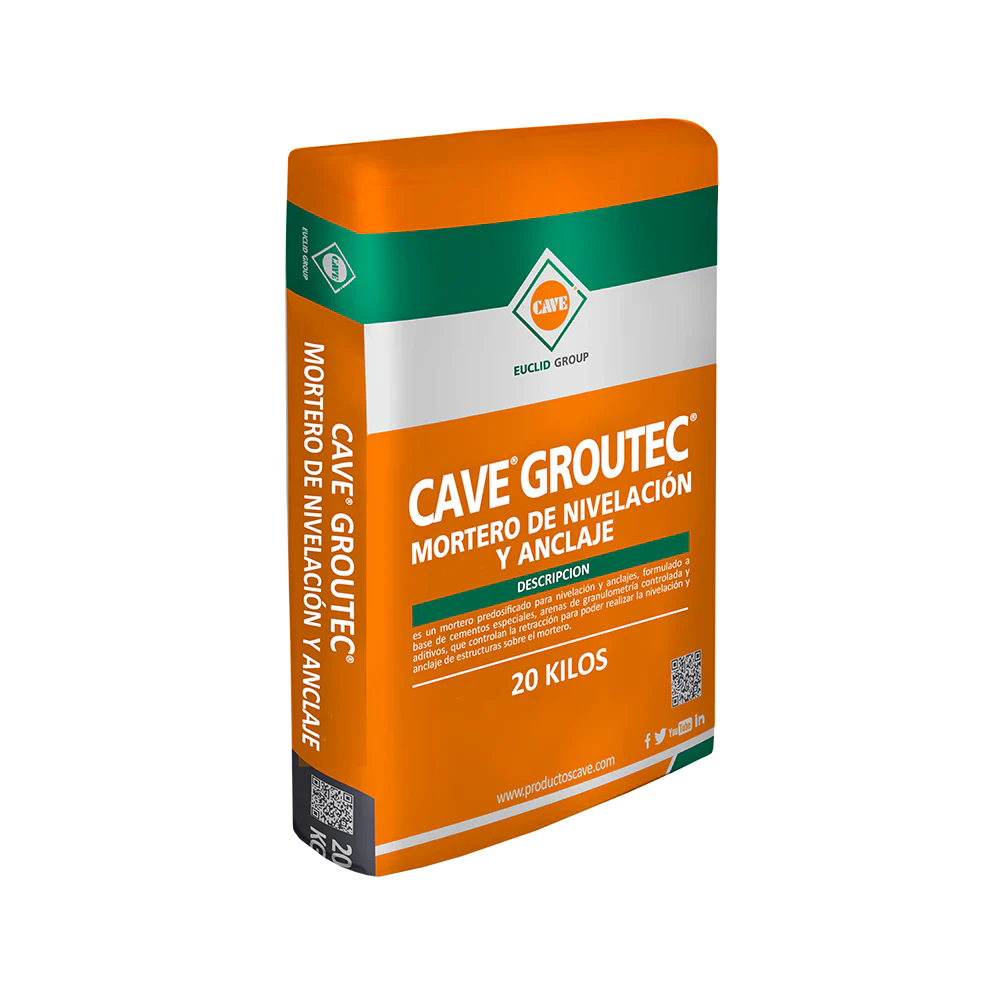 Mortero Para Anclaje y Nivelación Cave Groutec en Saco de 20KG